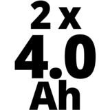 Einhell Power X-Change Twinpack 2x 4,0Ah 18V oplaadbare batterij Zwart/rood, 2 stuks