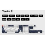 Keychron Key DouShot PBT Bu/Bk/Wh     Full OEM US keycaps Donkerblauw/wit, 137 Stuks, US-Layout (ANSI)