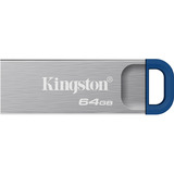 Kingston DataTraveler Kyson USB Flash Drive 64 GB usb-stick Zilver/blauw, USB-A 3.2 (5 Gbit/s)