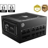 MSI MAG A850GL PCIE5 II, 850 Watt voeding  Zwart, 4x PCIe, 1x 12VHPWR, Kabelmanagement