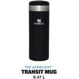 Stanley PMI The AeroLight Transit Mug Black Metallic thermosbeker Zwart, 470ml