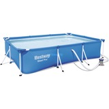 Bestway Zwembad Steel Pro set rechthoek 300 blauw, 300 x 201 x 66 cm, incl. filterpomp