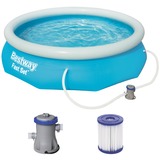 Bestway Zwembad fast set rond 305 Blauw/lichtblauw, Incl. Filterpomp (220-240V)