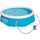 Bestway Zwembad fast set set rond 244 blauw/lichtblauw, Incl. Filterpomp (220-240V)