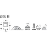 High Peak Ascoli 3.0 tent Grijs/neongroen