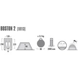 High Peak Boston 2 tent Aluminium/donkergrijs