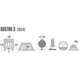 High Peak Boston 3 tent aluminium/donkergrijs