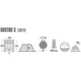 High Peak Boston 3 tent Aluminium/donkergrijs