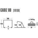 High Peak Cadiz 80 tent Aluminium/grijs