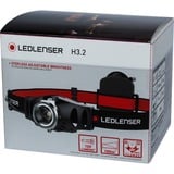 Ledlenser Hoofdlamp H3.2 led verlichting Zwart/rood, 120 lm, 6000 - 8000K