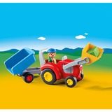 PLAYMOBIL 1.2.3 - Boer met tractor en aanhangwagen Constructiespeelgoed 6964
