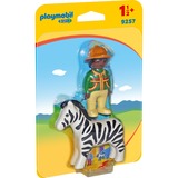 PLAYMOBIL 1.2.3 - Verzorger met zebra Constructiespeelgoed 9257