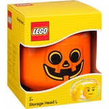 Room Copenhagen LEGO Storage Head 'Pompoen', groot opbergdoos Oranje/zwart