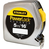 Stanley Rolbandmaat Powerlock ABS meetlint Chroom, 5 meter/ 16 feet (ft), breedte 19mm