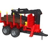 bruder Bosbouw aanhangwagen met laadkraan en vier boomstammen Modelvoertuig 02252