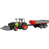 Claas Nectis 267 F met voorlader en kiepwagen met uitklapbare zijschotten Modelvoertuig