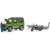 bruder Land Rover Defender met aanhanger, Scrambler Ducati Full Throttle Modelvoertuig 02589