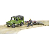 bruder Land Rover Defender met aanhanger, Scrambler Ducati Full Throttle Modelvoertuig 02589