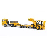 bruder MAN met dieplader en JCB 4CX graaflaadmachine Modelvoertuig 02776