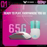 ASUS TUF GAMING Mini Wireless Mouse Hatsune Miku Edition Wit/turquoise, 12.000 dpi, USB / 2.4GHz / Bluetooth