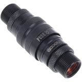 Alphacool Eiszapfen quick release set met dubbele schotfitting G1/4 IG - Deep Black verbinding Zwart (mat)