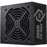 Cooler Master Elite NEX W600 230V 600 watt voeding  Zwart, 2x PCIe