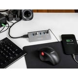 DeLOCK USB 10 Gbps Hub met 4 USB-A poorten + 1 Quick Charge poort usb-hub Grijs, Incl. voeding