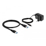 DeLOCK USB-hub 10 Gbps met 4 USB-A + 1 Quick Charge poort Grijs, Incl. voeding