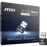 MSI AX1800 Nano WiFi USB Adapter wlan adapter Zwart