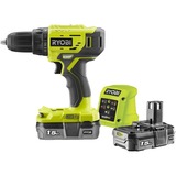 Ryobi ONE+ Accu-Schroefboormachine R18DD4-215GJ schroeftol Groen/zwart, Incl. 2x Li-Ion Accu 1,5Ah