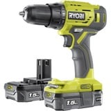 Ryobi ONE+ Accu-Schroefboormachine R18DD4-215GJ schroeftol Groen/zwart, Incl. 2x Li-Ion Accu 1,5Ah