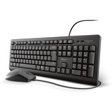 Trust Primo Keyboard & Mouse Set, Desktopset Zwart, US lay-out, Membraam