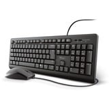 Trust Primo Keyboard & Mouse Set desktopset Zwart, US lay-out (QWERTY), Membraan, 100%