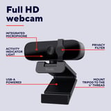 Trust Tanor - Full HD Webcam Zwart,  Ingebouwde microfoon | privacy sluiter