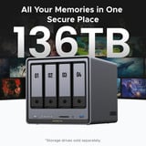 UGREEN DXP4800 Plus incl. 4x Seagate IronWolf 4 TB harde schijf nas Grijs, 1x 2,5GbE, 1x 10GbE, HDMI, USB-C