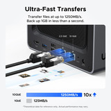 UGREEN DXP4800 Plus incl. 4x Seagate IronWolf 4 TB harde schijf nas Grijs, 1x 2,5GbE, 1x 10GbE, HDMI, USB-C