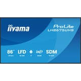iiyama ProLite LH8675UHS-B2AG 85.6" 4K Ultra HD Public Display Zwart (mat), 3x HDMI | 1x DisplayPort | LAN | WiFi | 24/7