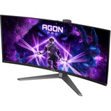 AOC OLED Agon PRO AG346UCD 34" Curved gaming monitor Donkergrijs/zwart, 2x HDMI, 1x DisplayPort, USB-A, USB-C, 175 Hz