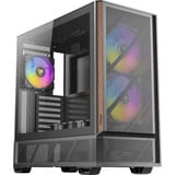 Antec P30 ARGB midi tower behuizing Zwart/houtkleur | 2x USB-A | 1x USB-C | Tempered Glass