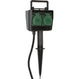 Brennenstuhl Tuincontactdoos met aardspies 1154450 4-voudige stekkerdoos Zwart, 4x stekker, 10 meter, IP44