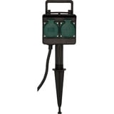 Brennenstuhl Tuincontactdoos met aardspies 1154450 4-voudige stekkerdoos Zwart, 4x stekker, 10 meter, IP44