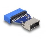 DeLOCK USB 3.2 Gen 1 Adapter Pin Header female to internal Key A female Blauw
