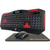 GAMDIAS ARES M2 3 in 1 Gaming Combo, desktopset Zwart (mat), US lay-out, Membraam, RGB leds, 1200 - 3200 dpi