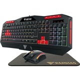 GAMDIAS ARES M2 3 in 1 Gaming Combo, desktopset Zwart (mat), US lay-out, Membraan, RGB leds, 1200 - 3200 dpi