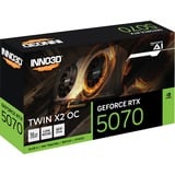 INNO3D GeForce RTX 5070 TWIN X2 OC grafische kaart Zwart, DLSS 4, 3x DisplayPort, 1x HDMI 2.1
