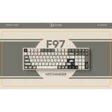 Iqunix F97 Hitchhiker Wireless Mechanical Keyboard, gaming toetsenbord Grijs/wit, US lay-out, Cherry MX Brown, RGB leds, 96%, Hot-swappable, PBT, 2.4GHz | Bluetooth 5.1 | USB-C