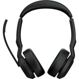 Jabra Evolve2 55 - Link390c MS stereo met oplaadhouder on-ear headset Zwart, Stereo, Microsoft Teams, USB-C, Link380c