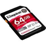 Kingston Canvas React Plus 64 GB SDXC geheugenkaart Zwart, Incl. adapter, UHS-II U3, Class 10, V90