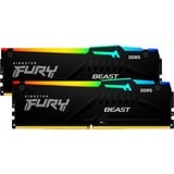 Kingston FURY 32 GB DDR5-6400 Kit werkgeheugen Zwart, KF564C32BBAK2-32, Beast RGB, XMP