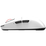 Monka Prime G997W gaming muis Wit/rood, 800 - 26.000 DPI, 4K Hz, RGB, 2.4 GHz / Bluetooth / USB